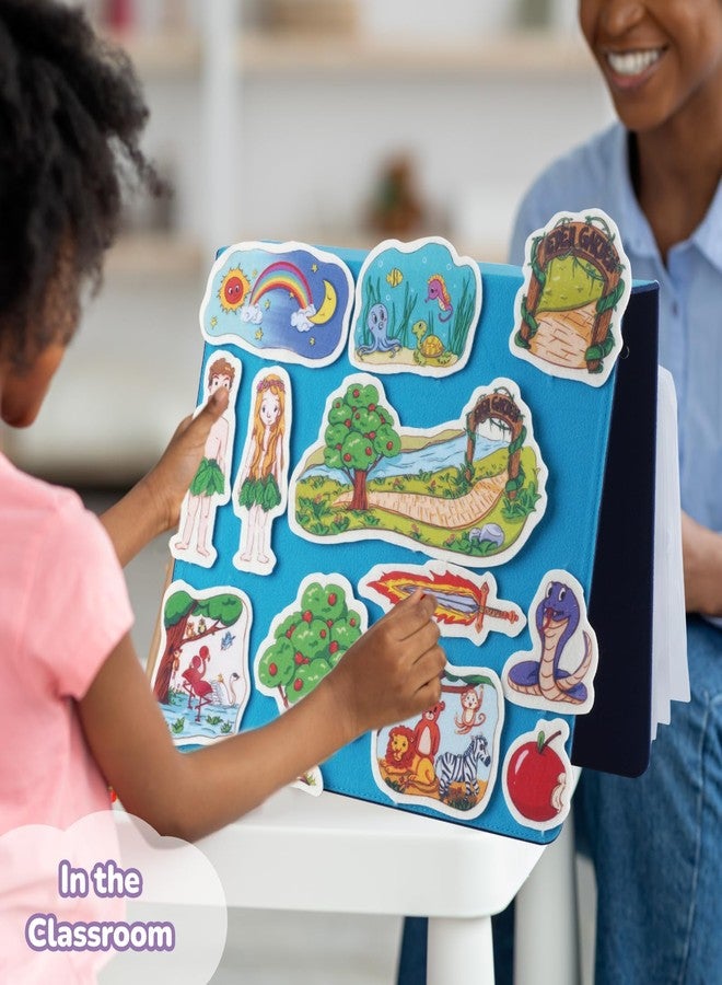 CHEFAN 16 Pack Felt Board Bible Stories Set, Flannel Board Stories with a Multi-functional Felt Pieces Storage Binder for Preschool Activities, Included Noah's Ark, Adam and Eve, The Nativity of Jesus - Image 5